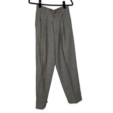 Vintage Giorgio Sant  Angelo 100 Wool Plaid High Rise Pleated Trouser - Women  s