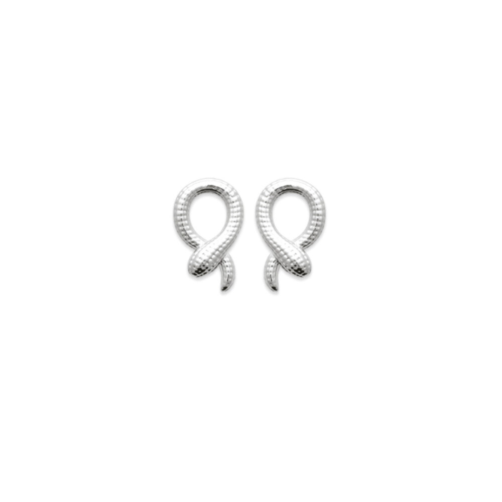 Boucles serpent argent 925 massif rhodié fin, puces d'oreilles hypoallergéniques