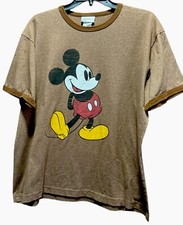 Walt Disney World Official Classic Mickey Mouse Ringer Tee Brown Men  s Large