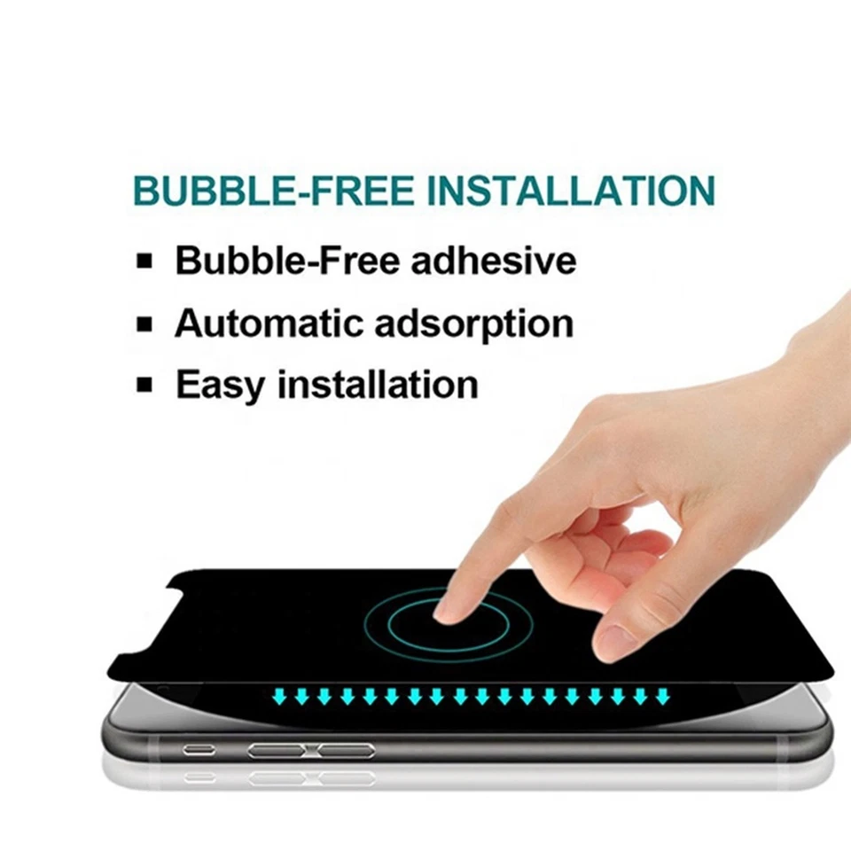 For iPhone 17 16 15 14 13 12 Pro Max Privacy Tempered Glass Screen Protector Lot - Image 4 of 4