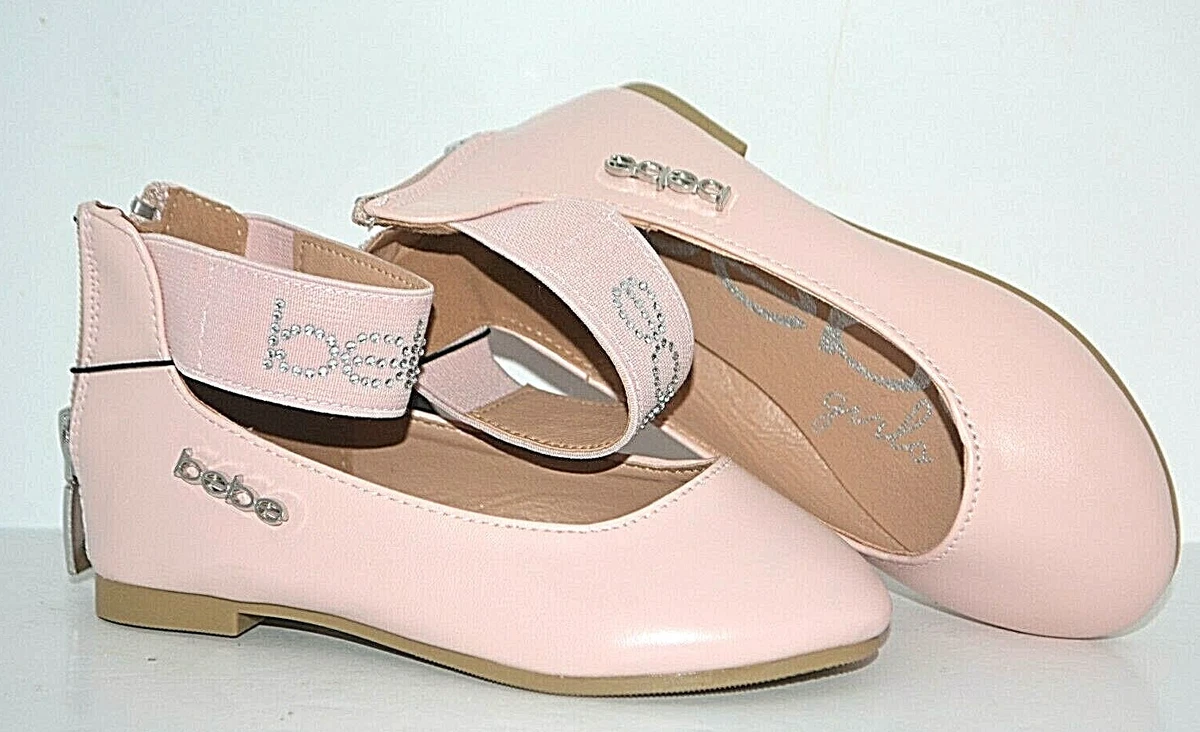 inversión Línea del sitio Verde BEBE GIRLS FLATS SANDALS DRESS SHOES BLUSH PINK STUDDED SILVER GLITTER SIZE  7 | eBay