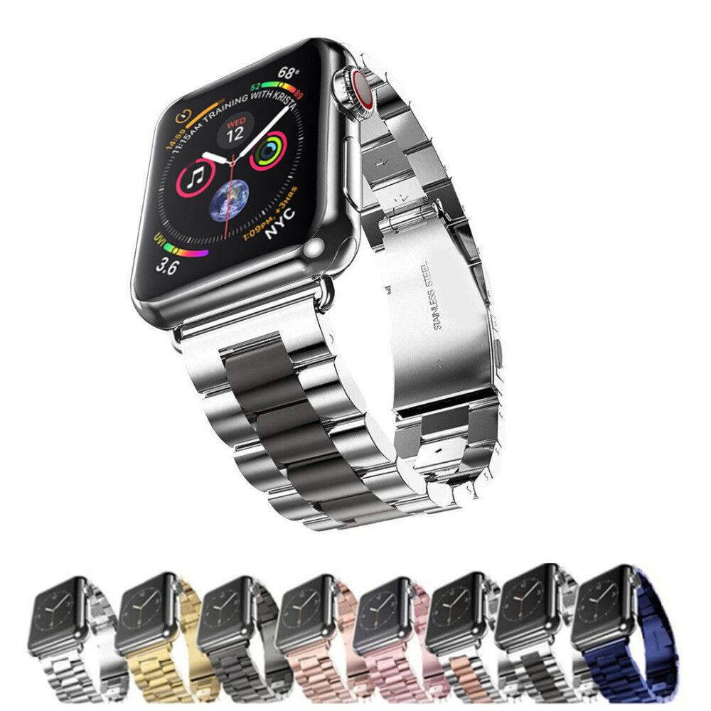 Stainless Steel Link Band Strap for Apple Watch 9 8 7 6 SE Ultra 2 44/41/45/49mm