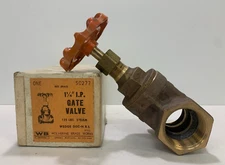 GATE VALVE 1 1/4" I.P. 125 lbs. stream Wedge Disc NRS Wolverine Brass Works 470G