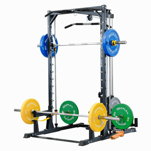 RM90 Rack: Smith Machine, Lat Pulldown, Bench + 100kg Bumper Weights - Picture 5 of 18