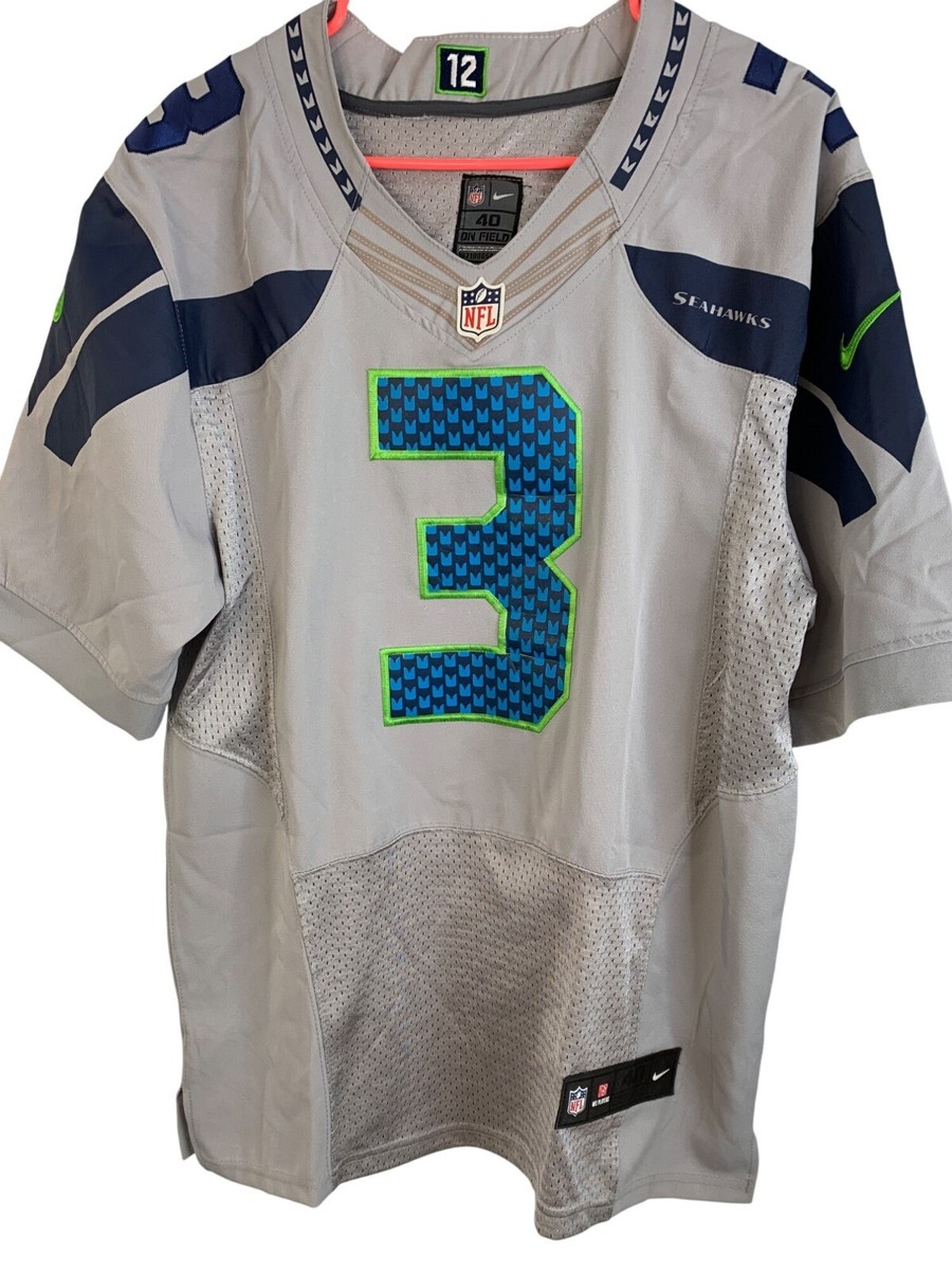【極美品】NFL ラッセル・ウィルソン シーホークス ユニフォーム ナイキ M Nike Seattle Seahawks Russell Wilson NFL Alternate Jersey Grey