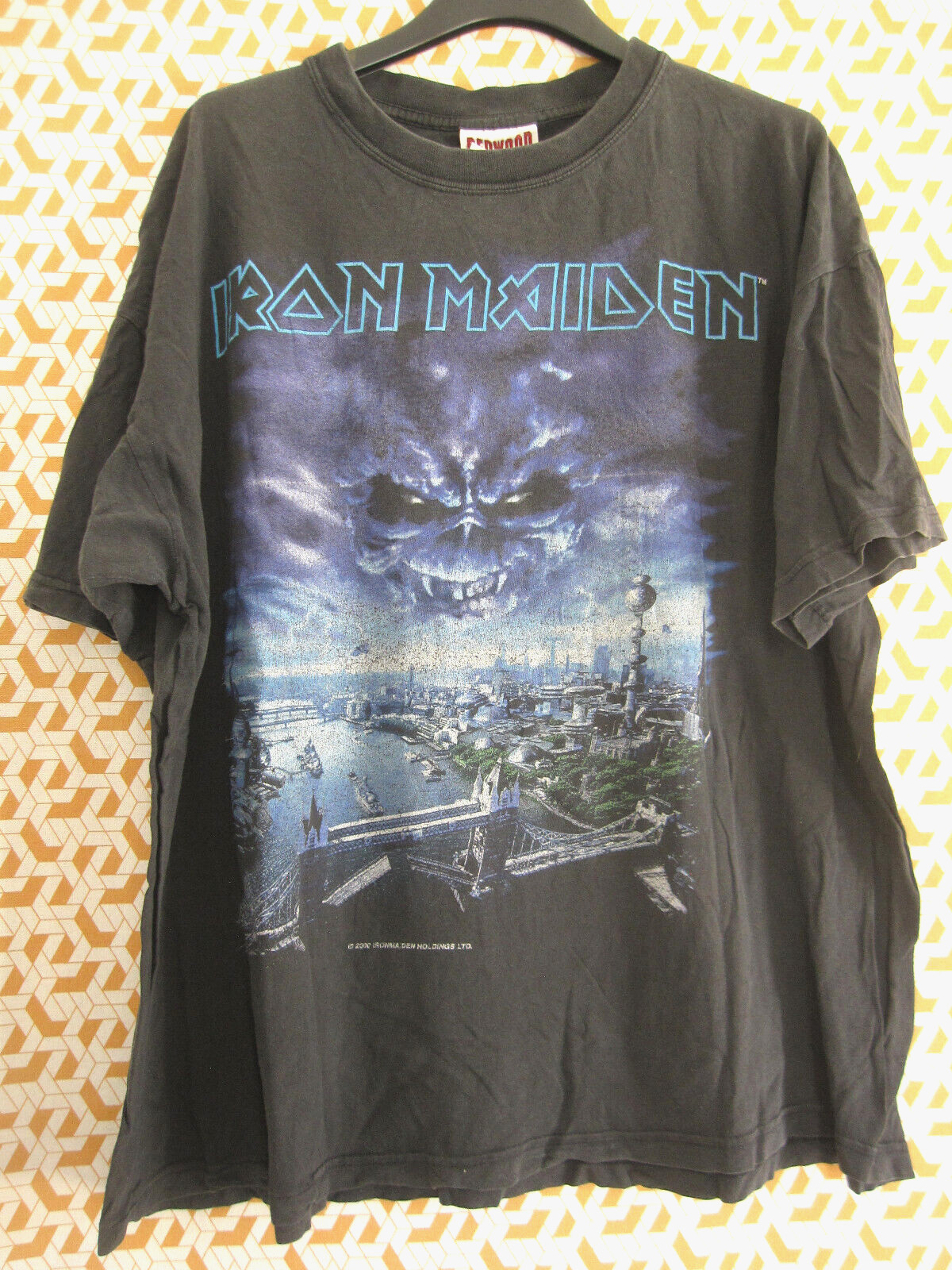 T-shirt Iron Maiden Brave New World Tour 2000 - Vintage Homme Taille XL - Couleur Noir