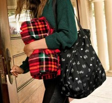 NW Victoria's Secret Pink 2019 Black Friday Red Plaid Blanket 50"x60"  Tote Bag