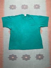 Vintage 90s pocket t shirt blank lee heavyweight cotton teal USA made XXL
