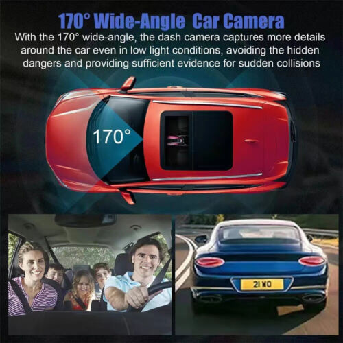 Car Dual Lens Dash Cam HD 1080P Front/Rear/Inside Video Recorder Camera G-sensor - Picture 7 of 13