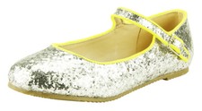 Dancing Party Girl's Glitter Sparkling Ballet Dress Mary Jane Shoes Red, Silver