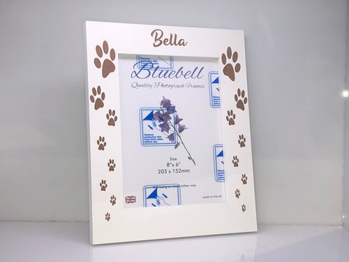 Personalised Dog Paws Photo Frame Engraved Any Wording To Fit Photo 6x8" - Picture 3 of 21