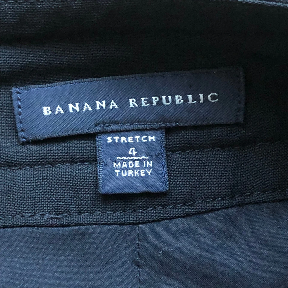 Falda lápiz Banana Republic mezcla de lana elástica carrera negra para mujer talla 4 Foto 2 de 4