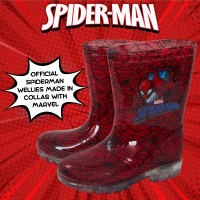 Marvel Spiderman Light Up Gummistiefel Super Hero Regen Gummistiefel Jungen Gr.