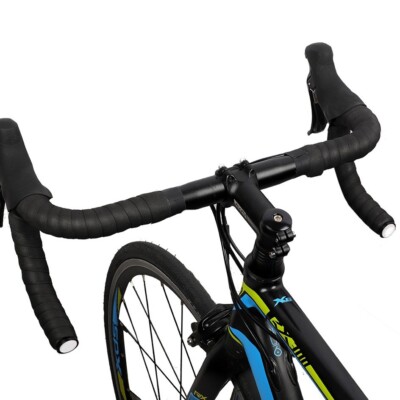 Gexmile 2 Rouleaux Ruban de Guidon de Vélo Guidoline Vélo Route Cuir PU Antidérapant Absorbant Bande Confort Blanc avec Bouchon d'extrémité Barre