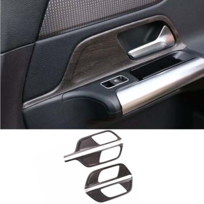 Fit For Benz GLB W247 2020-2022 Car Inner Door Handle Wood Grain Bowl Trim Frame