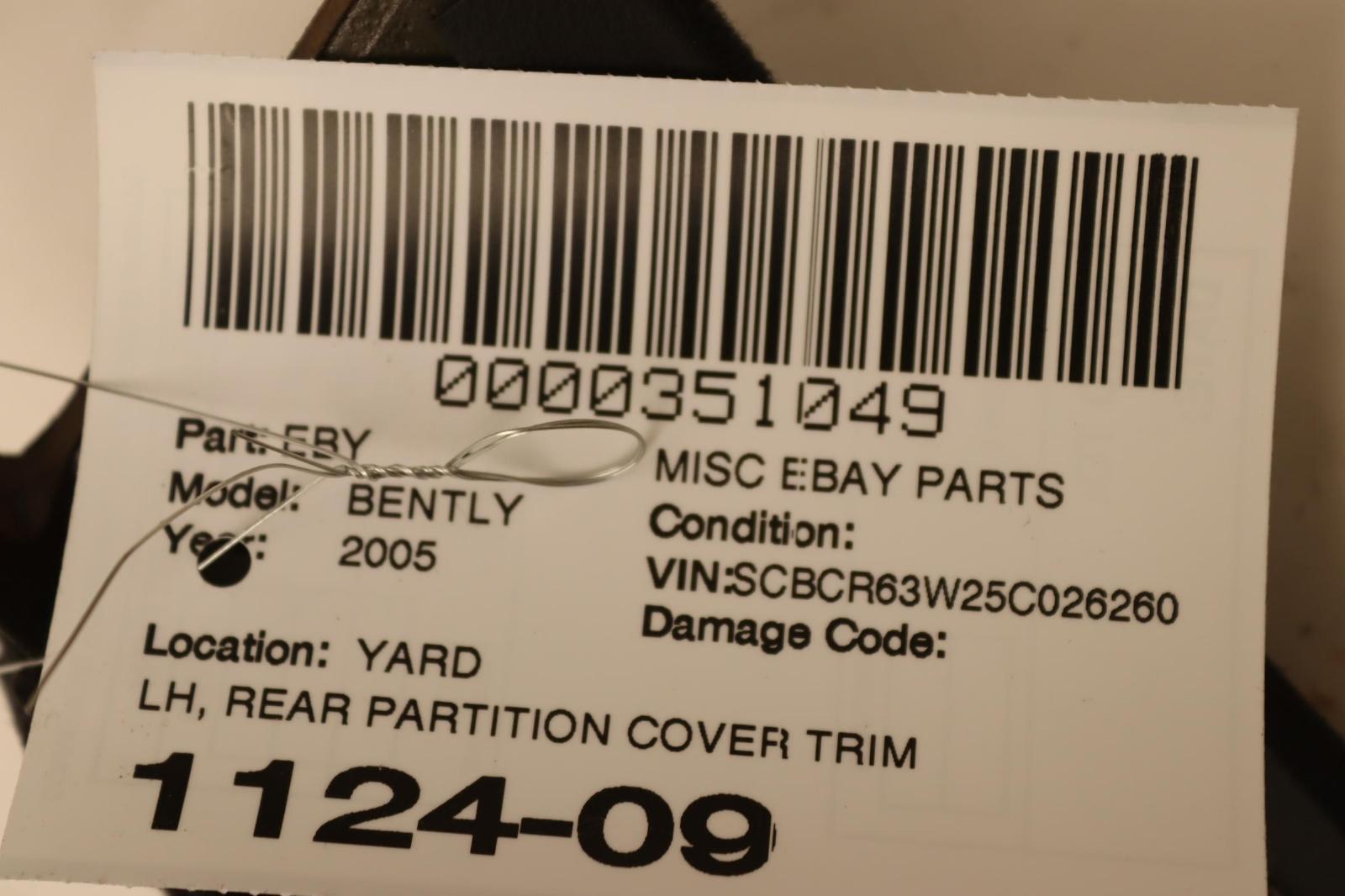 Bentley Continental GT 2003-2010 Rear Left Cover panel