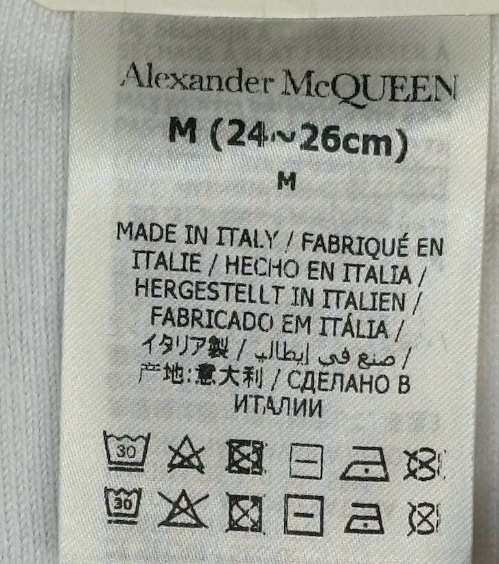 Alexander McQueen 徽标条纹骷髅袜白色/黑色 M 码(24-26 厘米)正品 — 第 4/4 张图片