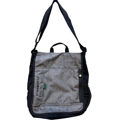 Starbucks Messenger Bag Tablet E-Reader Crossbody Shoulder Strap Gray Black