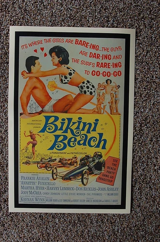 Bikini Beach Lobby Card Movie Poster Frankie Avalon Annette Funicello - product listing photo