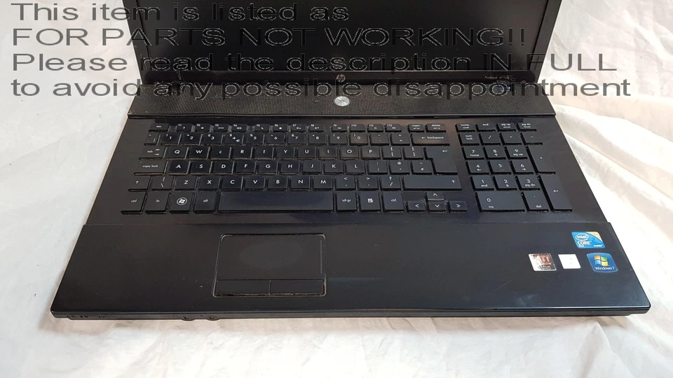 DAMAGED! HP probook 4710s 17" Laptop 2.10 Ghz Intel Core 2 Duo T6570 - Image 3 of 4