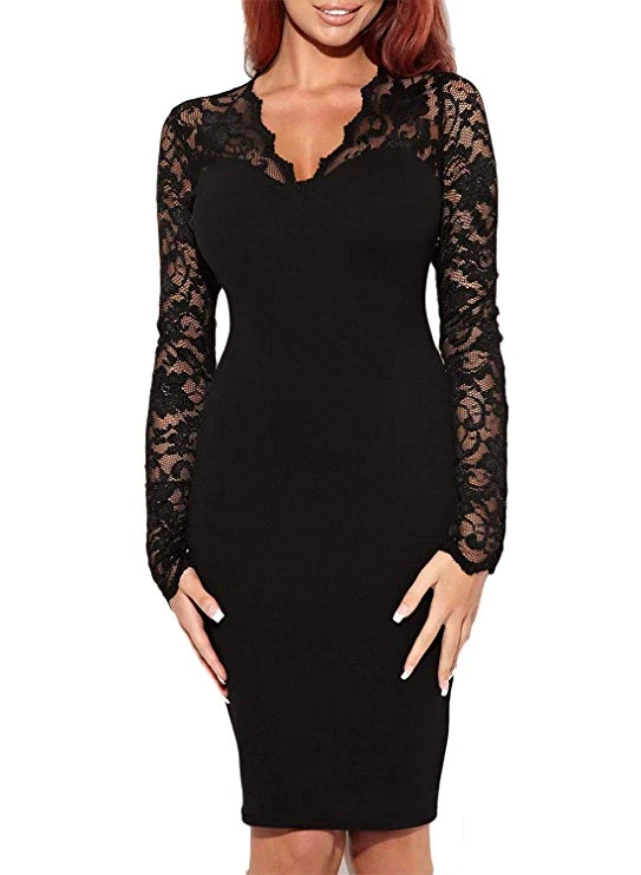 Miusol black top lace dress