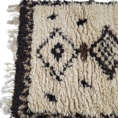 Vintage Handmade Moroccan Wool Rug Geometric Diamond Rustic Charm Berber Carpet - 第 19/24 張圖片