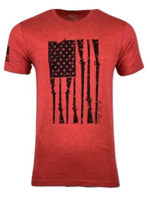 Howitzer Style Men's T-Shirt - Red Everyone Military Grunt MFG, Premium Fit, Supports Veterans & First Responders
