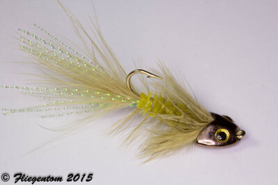 Fliegentom Streamer 3 Stück Wooley Bugger Koppe - grün
