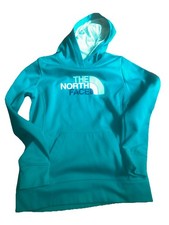 The North Face Hoodie Womens Medium Teal Pullover Sweatshirt Kangaroo Pocket