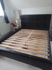 Chocolate Brown Faux Leather King Size Bed Frame