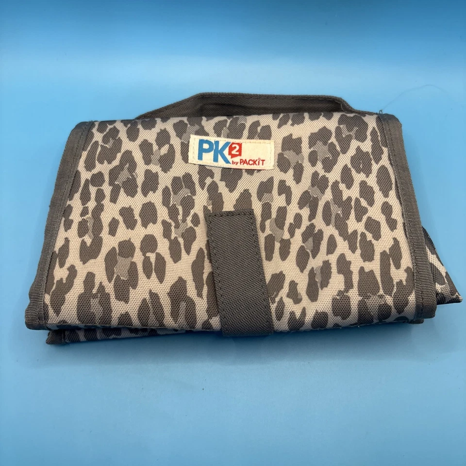 PK2 BY PACK IT Freezable FOLD & FREEZE LUNCH BAG Grey Cheetah Print - Image 3 of 4