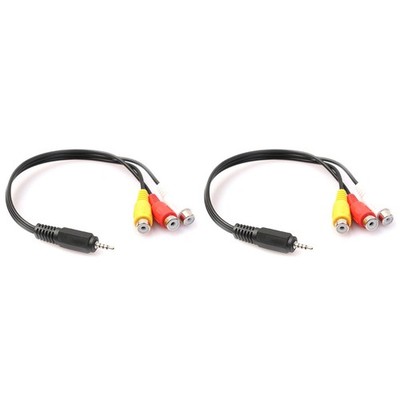 2pcs 2.5mm  AV Male to 3RCA Female M/F Audio Video Cable Stereo Jack8022