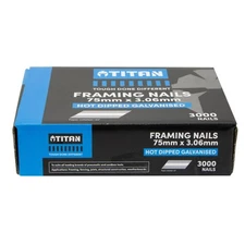 Titan 75 x 3.06 mm Hot Dipped Galvanised Collated Framing Nails - Box of 3000