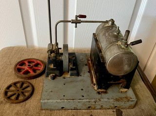 Antique Toy Steam Engine unmarked heavy metal