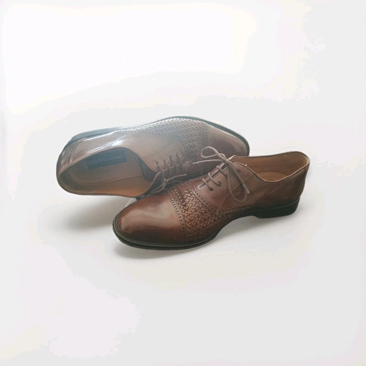 Saks Fifth Avenue Hamlin Cognac Cap-Toe Dress Oxfords Size 10.5 Men main image 2