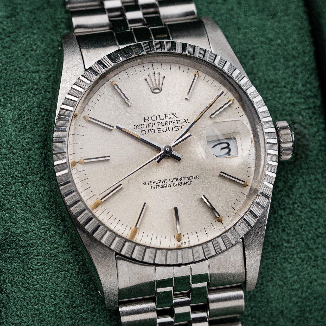 Rolex Datejust 36mm 1984 Stainless Steel Jubilee Engine-Turned Bezel Ref. 16030