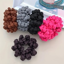 5Pcs Womens Hair Scrunchies Bubble Textured Elastic Hair Ties Ponytail Boho