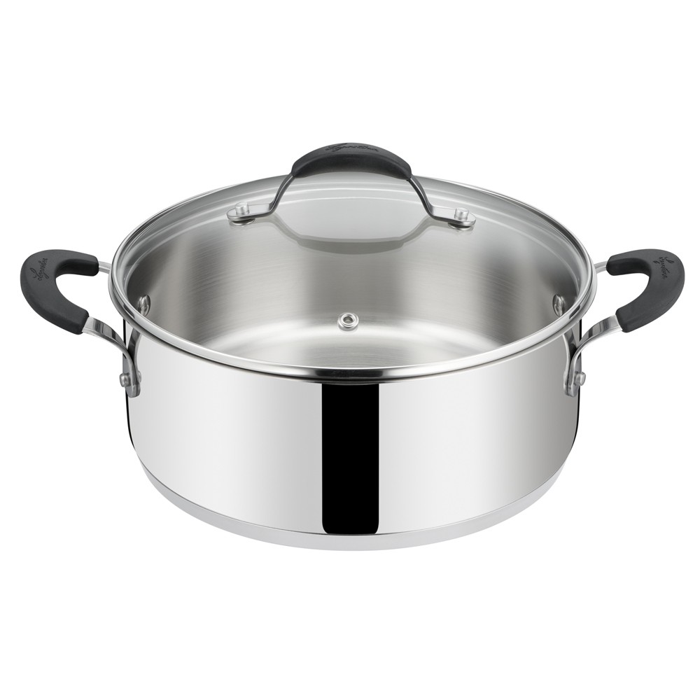 Sauteuse Tempra 26 cm haut de gamme en acier inoxydable satiné