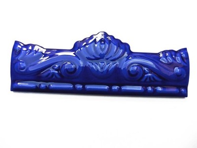 Restposten 21 Stück (4,20 lfm) Fliesenbordüre Korona kobalto kobaltblau 20x7cm