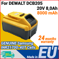 Ersatz-Akku Dewalt DCB205 8,0 Ah 8000 Mah 18V - Samsung 21700 Zellen