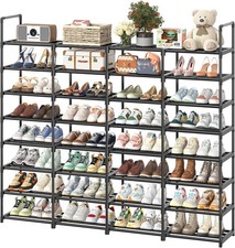 8-Tier Shoe Rack Large Capacity 64 Pairs Tall Shoe Shelf, Sturdy Metal Shoe