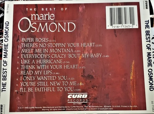 Best Of Marie Osmond CD in excellent like new condition! Ships fast! - Picture 2 of 3