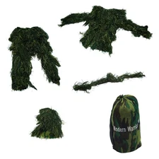 Ghillie Suit 3 Piece Set - Woodland and Forest Design - One Size Fits Most Ad...