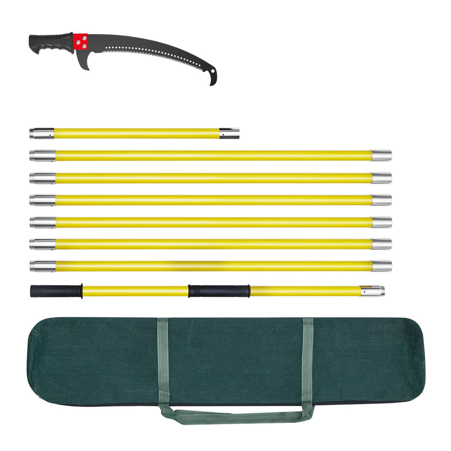 Extendable Manual Pole Saw Pruner with 65Mn Steel Blade 3.84-26.25 ft Reach