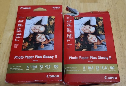 2 Stück Canon Pixma Fotopapier Plus Glossy II, PP-201 100 Stück 4" x 6" Hochglanz