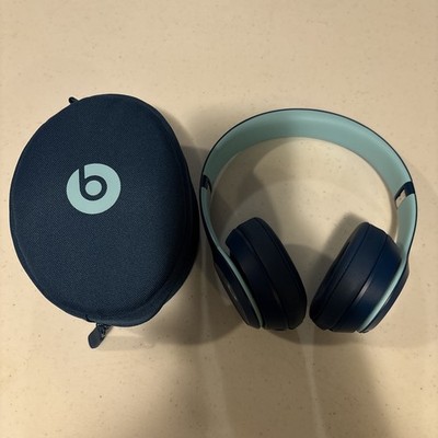 BEATS AUDIO BEATS BLUE SOLO 3 WIRELESS HEADPHONES w/case