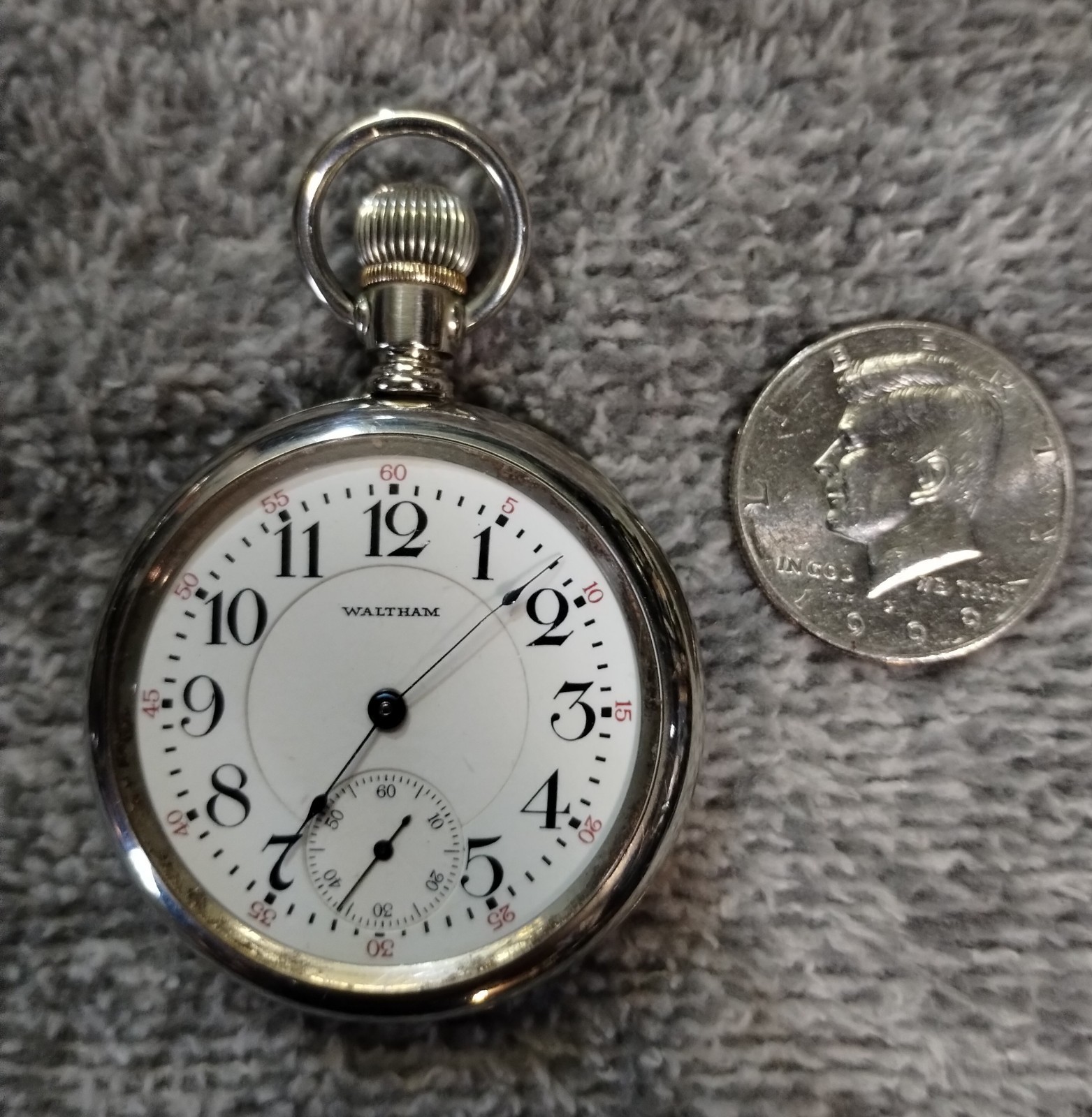 Antique 1919 Waltham Riverside R.R. Pocket Watch 16 Size 19 Jewel,ADJ.Swing Case