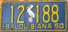 Item photo. Show Listing Details page. Listing 1950 Louisiana License Plate Number Tag – Pelican