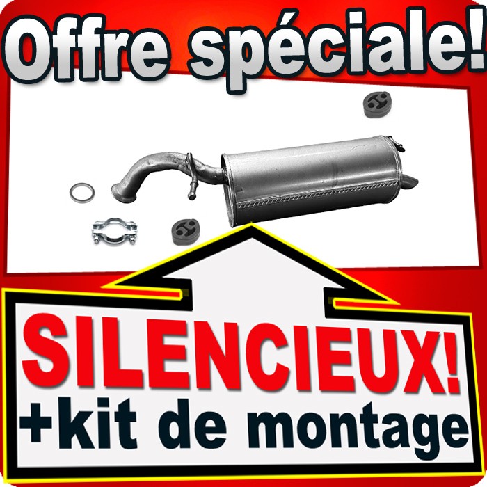 Silencieux arriere echappement de Toyota Yaris P1 P2 essence 1.3 et diesel 1.4 D-4D piece de pot