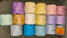 J P Coats Mixed Lot of 16 Knit-Cro-Sheen Cotton Crochet Thread READ DESCRIPTION